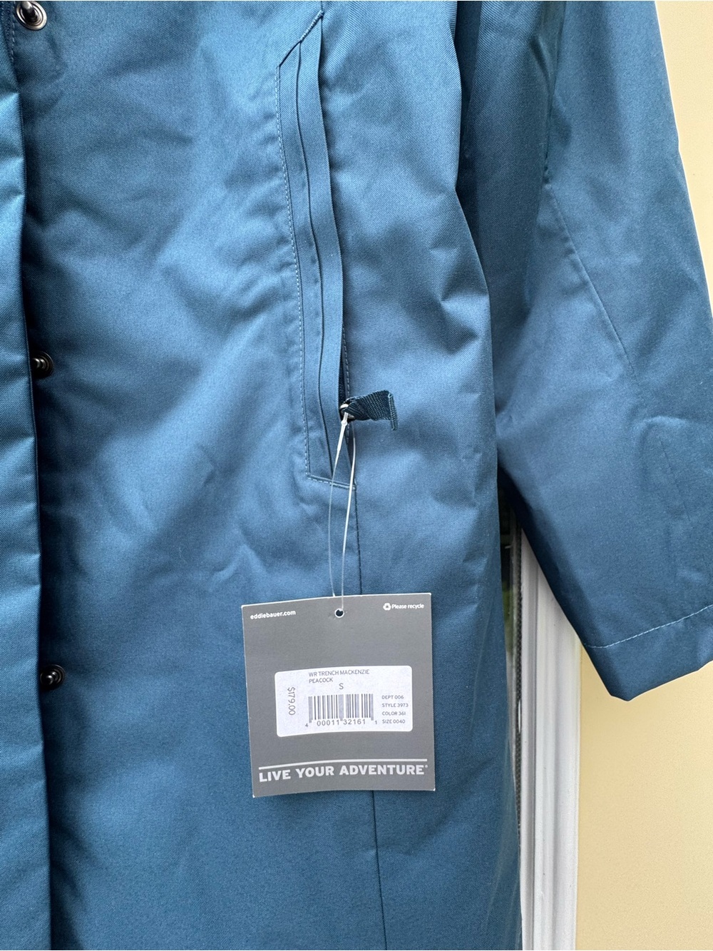 Eddie Bauer Teal Raincoat with Hood - Women’s - Picture 2 of 7
